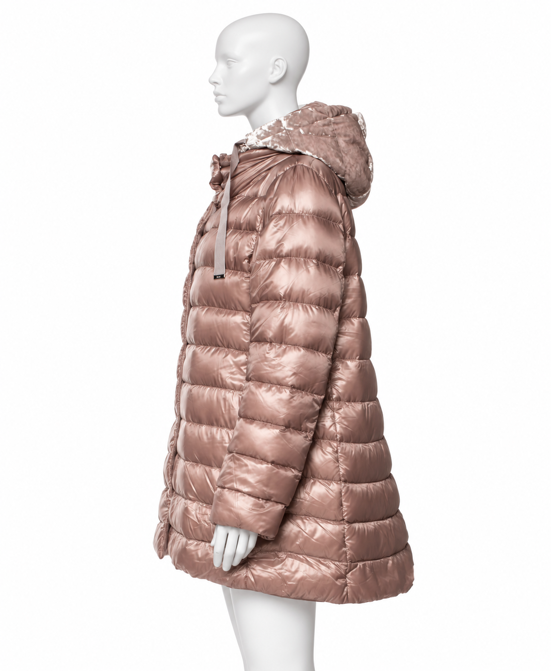 Herno Shiny Quilted Down Puffer Coat with Velvet Hood – Size IT 42 ladies