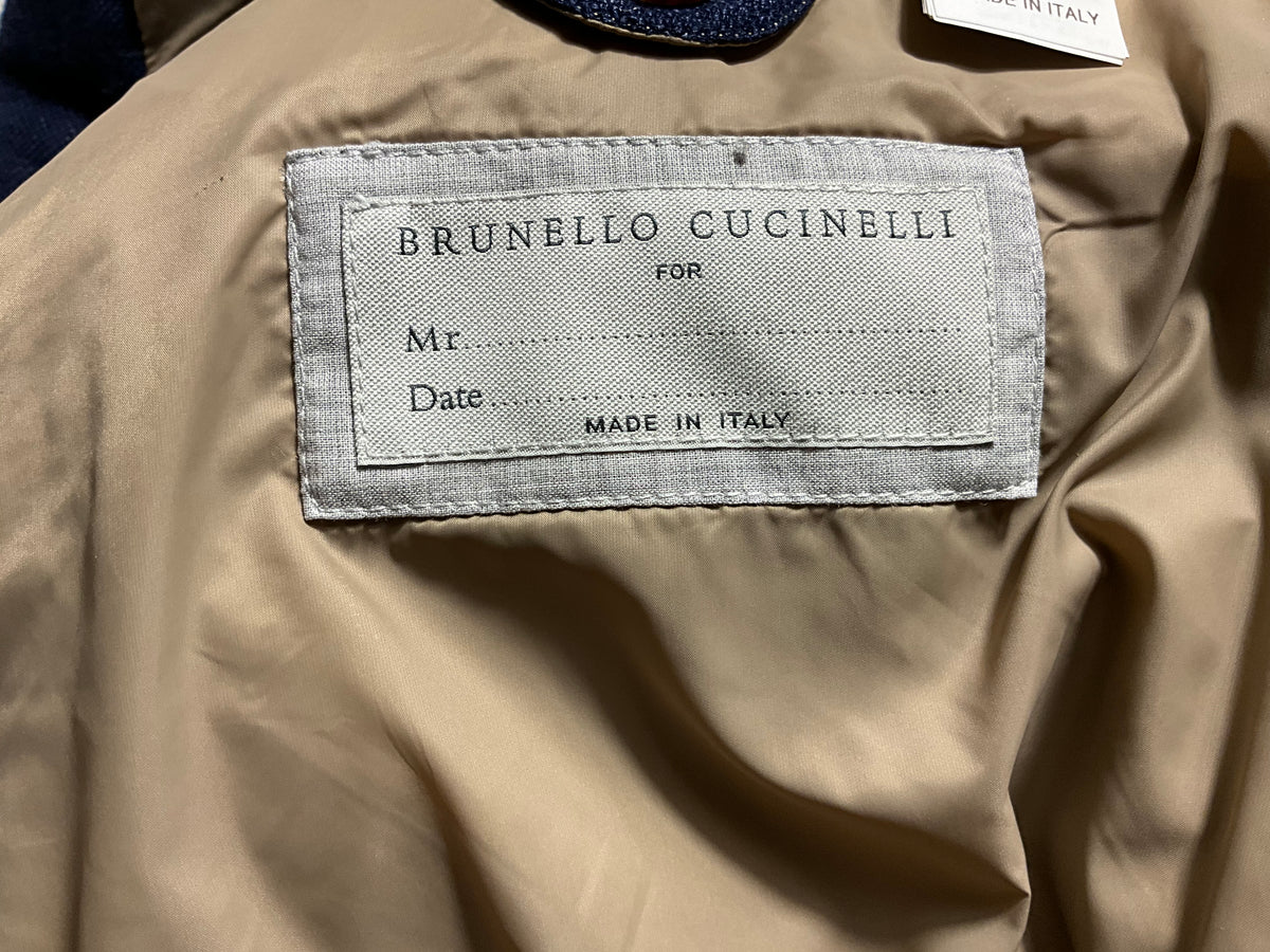 Brunello Cucinelli Men’s Navy Blue Goose Down Quilted Gilet Vest – Size M men
