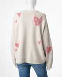 Zadig & Voltaire Markus Heart 100% Cashmere Jumper ladies