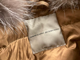 ERMANNO SCERVINO Brown Fur Parka Down Feathers Jacket Size 38 XS ladies