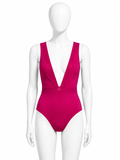 ERES Fuchsia V neck One Piece Swimsuit size F 42 US 10 UK 14 LADIES
