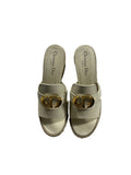 Christian Dior 30 Montaigne Wedge Slide Sandals Size 38 ladies
