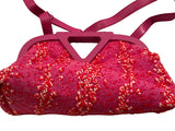 Bottega Veneta Pink Boucle Tweed Point Shoulder Bag Handbag ladies