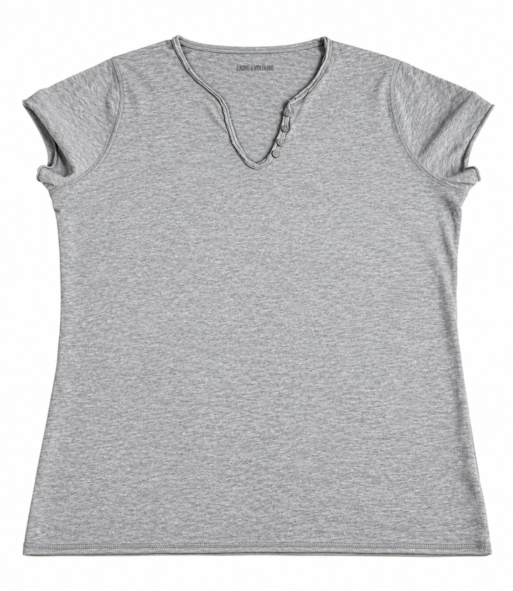 Zadig & Voltaire Skull Flower Strass Grey T-Shirt – Size S ladies