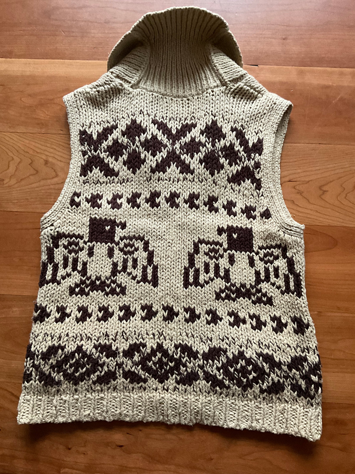 Ralph Lauren Denim & Supply Intarsia Linen Cotton Knit Vest Gilet Size M Medium ladies