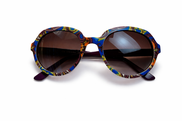 ETRO ET646S Womens Plastic Sunglass 607 Red Blue Paisley ladies