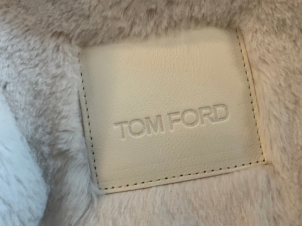 Tom Ford faux shearling fur bomber jacket with leather trim size XS ladies
