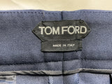 Tom Ford Navy Virgin Wool Slim-Fit Ankle Trousers – Size 40 ladies
