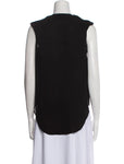 ALEXANDER MCQUEEN Black Silk Epaulettes Sleeveless Blouse Size I 40 UK 8 US 4 S ladies