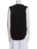 ALEXANDER MCQUEEN Black Silk Epaulettes Sleeveless Blouse Size I 40 UK 8 US 4 S ladies