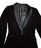 ZARA Woman BLACK VELVET TUXEDO BLAZER JACKET SIZE XS MOST WANTED ladies