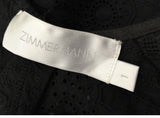 ZIMMERMANN BLACK DIVINITY WHEEL DAY BRODERIE DRESS SIZE 1 S SMALL
