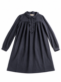 Bonpoint Brode main Hand embroidered navy wool blend dress size 14 years children
