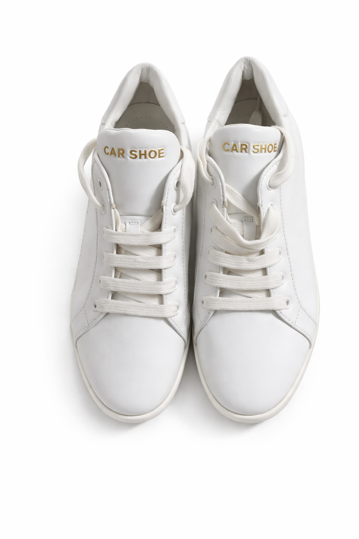 Car Shoe The Original White Leather Snackers Trainers Size 38 UK 5 US 8 ladies