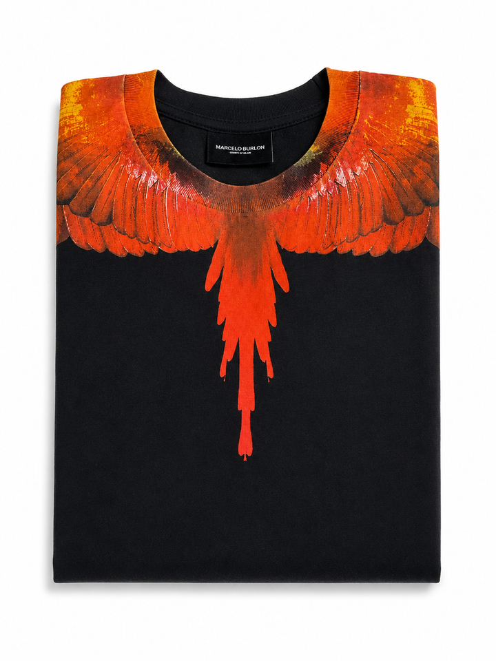 Marcelo Burlon Wings Print Cotton T-Shirt 8 years old children