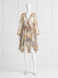 Zimmermann Jude Silk Frill Billow A-Line Mini Dress – Floral Print ladies