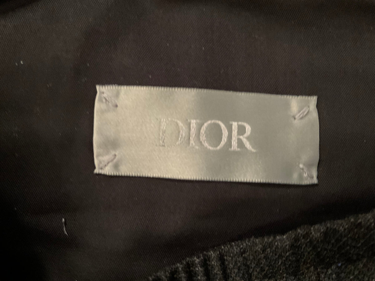 Dior Grey Checked Virgin Wool & Mohair Jogger Pants Trousers Size 50 MEN