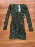 Retrofête Yael Sequin Tull Draped Mini Dress Size S small ladies