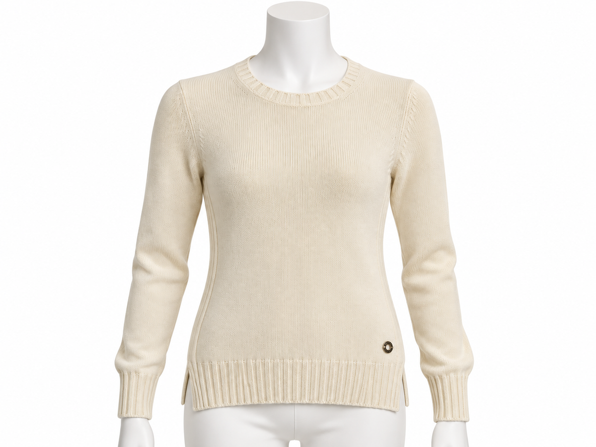 Loro Piana Baby Cashmere Women’s Ivory Crew Neck Jumper – Size IT 38 / XS ladies