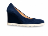 Princess Navy Blue Suede Wedge Shoes size 38.5 ladies