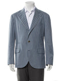 Brunello Cucinelli single-breasted striped blazer jacket size 48 men