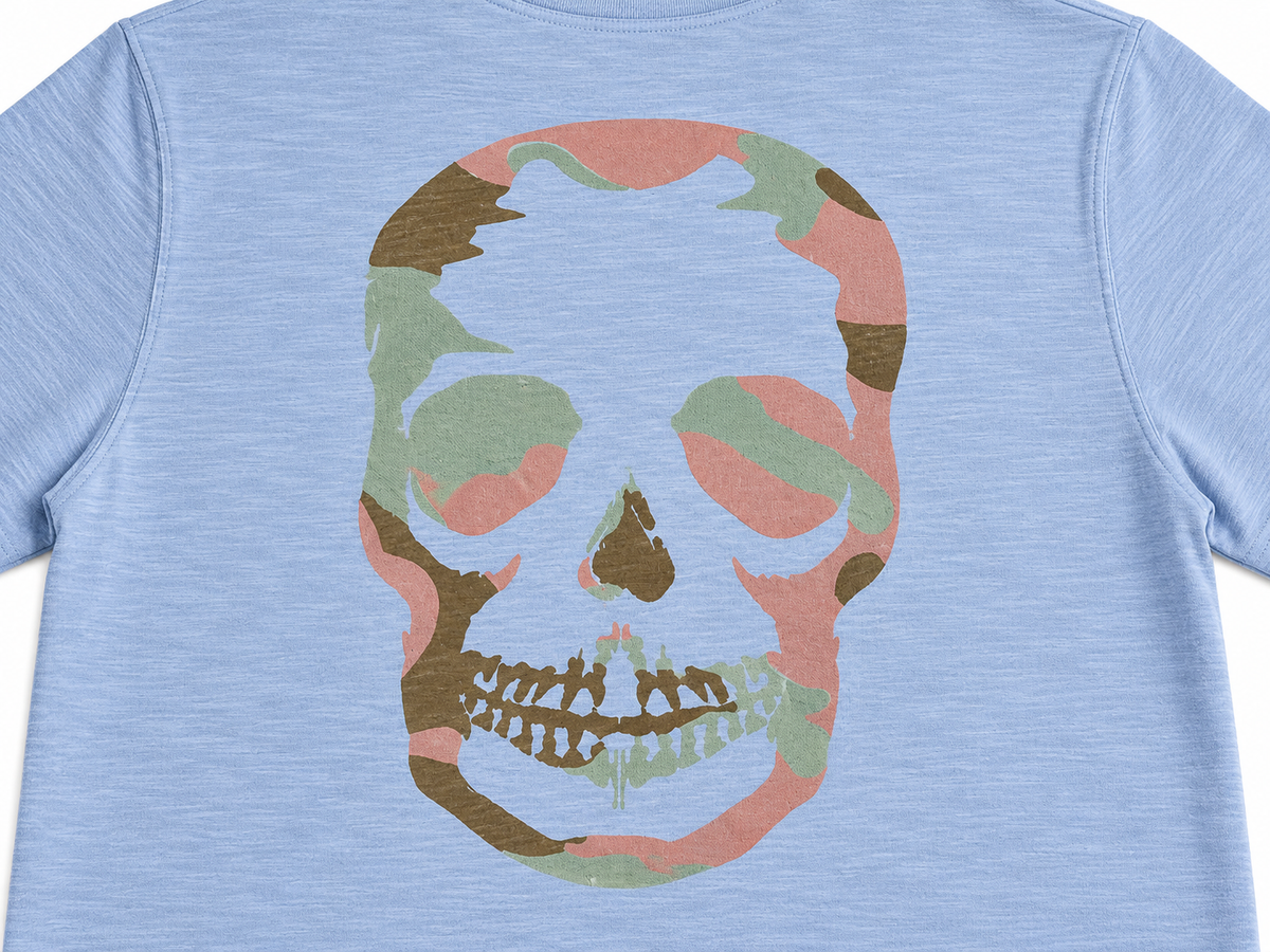 Zadig & Voltaire Stockholm Skull Print Sky Blue Cotton T-Shirt Size M men