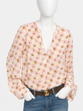 Zadig & Voltaire Torny Floral Print V-Neck Blouse Tunic Size L ladies