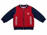 Jacadi Paris Boys Zip-Up Bomber Jacket – Red & Navy – 24 Months (88cm) children