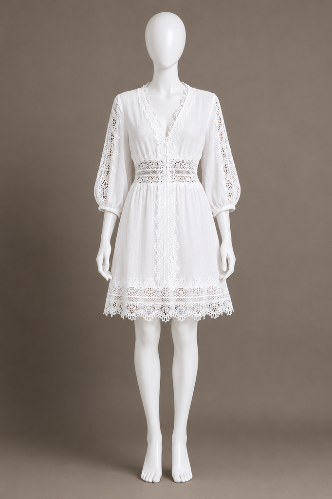 Zara WHITE SHORT RAMIE DRESS REF 2731/063 SIZE S small ladies – Afashionistastore