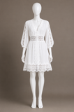 Zara WHITE SHORT RAMIE DRESS REF 2731/063 SIZE S small ladies