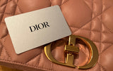Christian Dior Calfskin Cannage Caro Bag Rose De Vents Handbag ladies