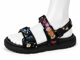 Christian Dior Technical Fabric Petites Fleurs Print Dioract Sandals Size 37.5 Ladies