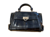 SALVATORE FERRAGAMO Small Sofia bag in python, Black ladies
