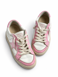 Golden Goose May Kids Pink & White Leather Distressed Trainers – Size 36 children