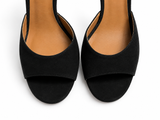 Emporio Armani Black Suede Ankle Strap Heels – Size EU 38 ladies