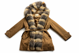 ERMANNO SCERVINO Brown Fur Parka Down Feathers Jacket Size 38 XS ladies