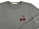 Bonpoint Girls Grey Cashmere Cherry Pullover – Age 14 years children
