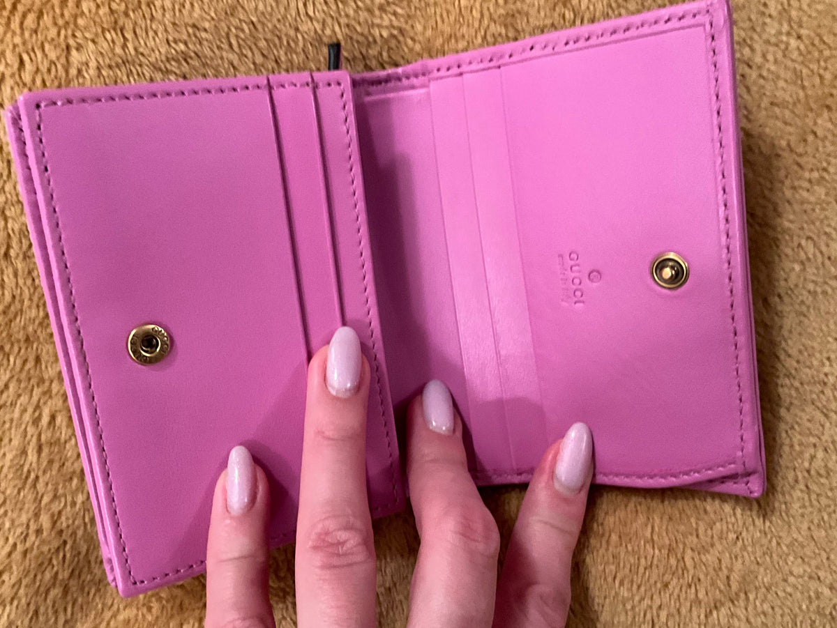Gucci GG Marmont bi-color pink wallet ladies