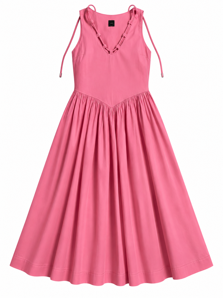 PINKO Pink Techno Poplin Midi Dress – Size XS ladies