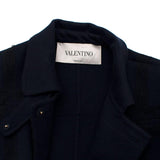 Valentino Navy Double Fleece Wool And Cashmere Coat Size US 6 UK 10 ladies