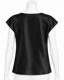 Vince Black Silk Cowl Neck Blouse size L ladies
