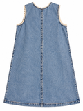 FRAME Crochet Tide Organic Cotton-Blend Denim Mini Dress ladies