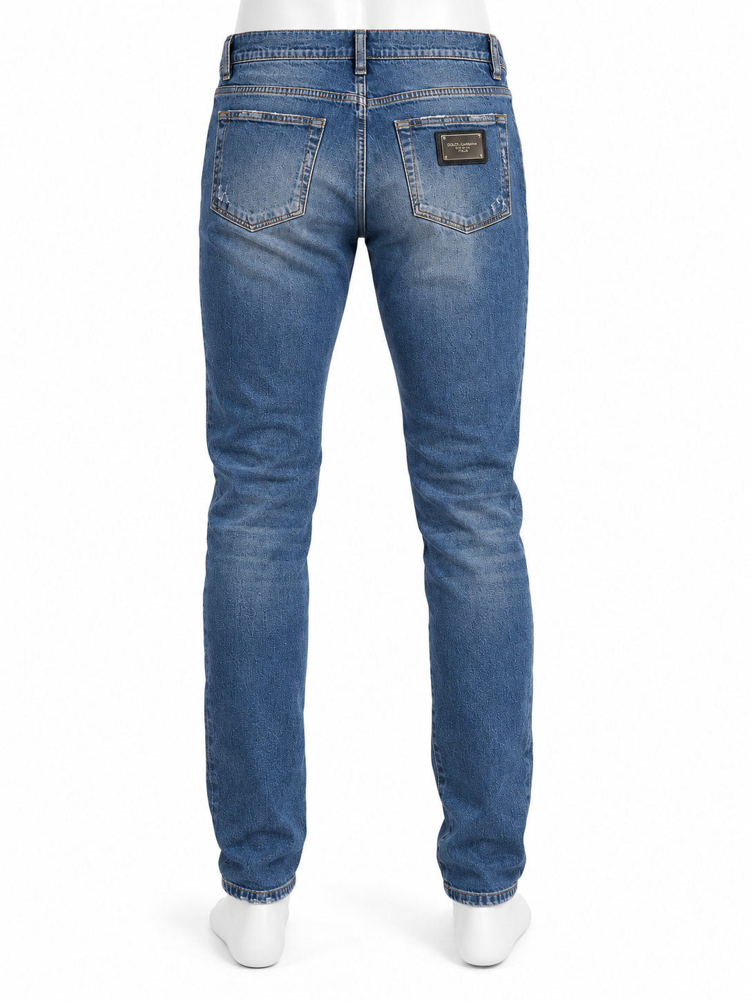 Dolce & Gabbana Men’s Blue Distressed Slim Fit Jeans – Size IT 48 men