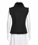Joseph Lucy Toscana Black Shearling Gilet Vest – Size 38 ladies