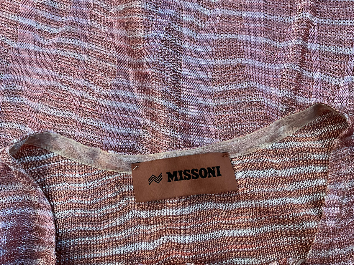 Missoni V neck Pink Cover Up Kaftan Tunic Dress size I 40 UK 8 US 4 S SMALL LADIES
