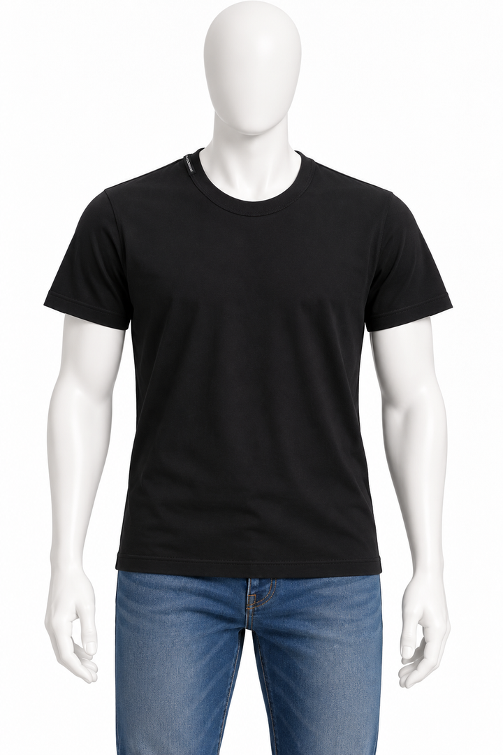 Dolce & Gabbana Men’s Black Cotton Crew Neck T-Shirt – Size M men