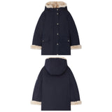 Bonpoint Giordana parka with fur lining Navy Winter Coat Jacket Size 10 years CHILDREN