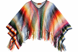 Missoni Milano Multicolour Open-Knit Fringe Poncho – One Size ladies