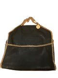 Stella McCartney Falabella Faux Leather Foldover Tote In Black With Gold Chain ladies