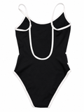 ERES Contrast-Trim One-Piece Swimsuit – Black & White ladies